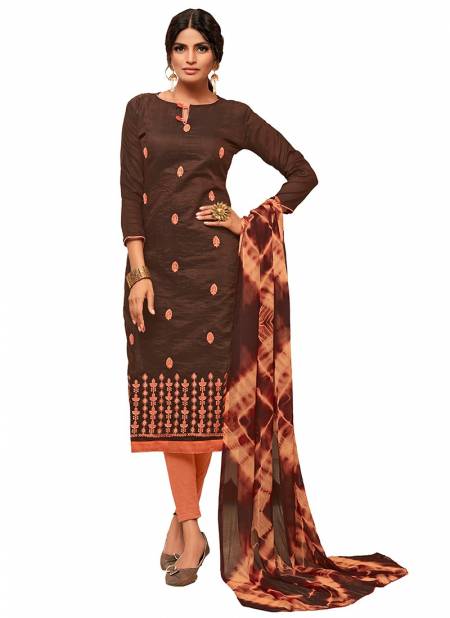 Brown Colour Mango Rahul Nx New Latest Designer Ethnic Wear Modak Silk Salwar Suit Collection 1008